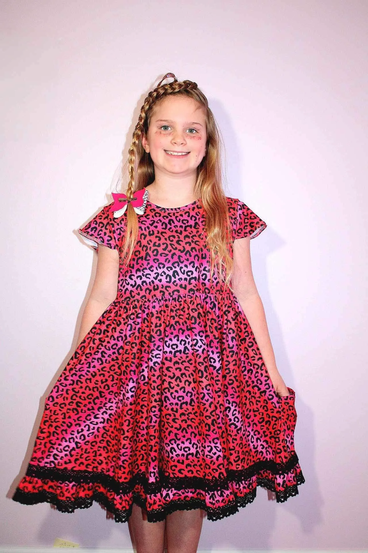 Gradient Leopard Lace Dress