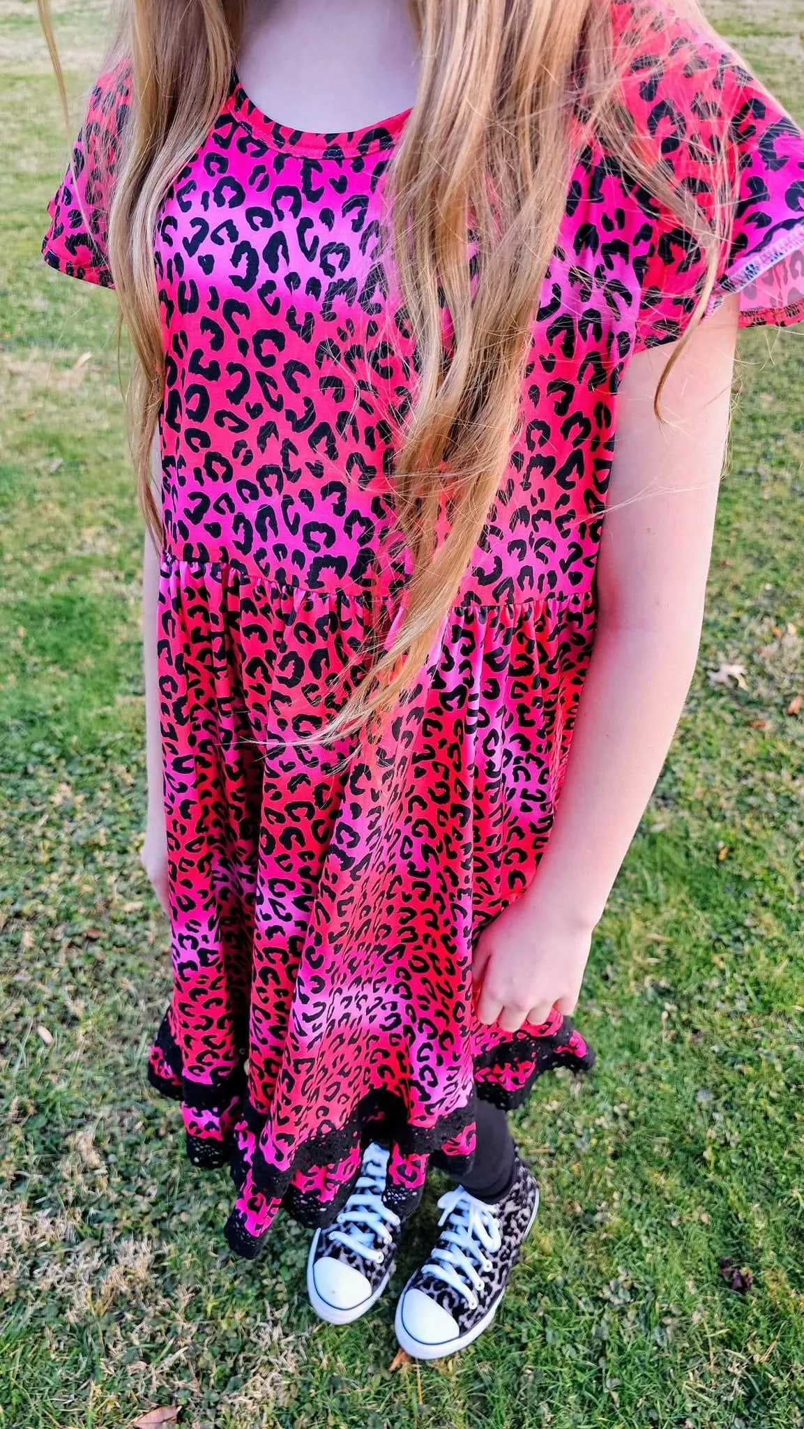 Gradient Leopard Lace Dress