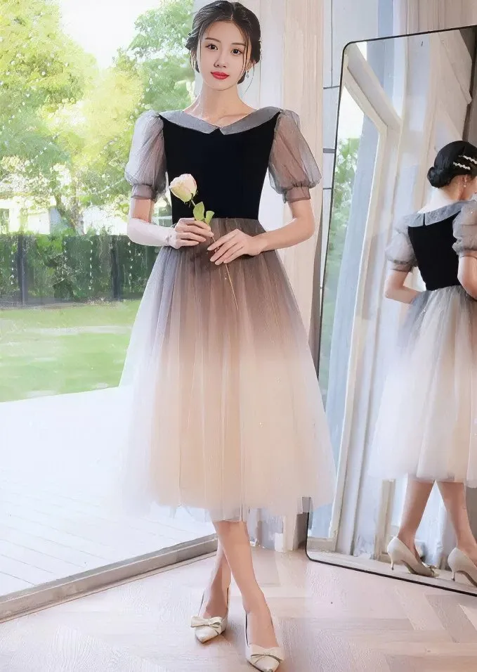 GRADIENT SWITCHING DRESS