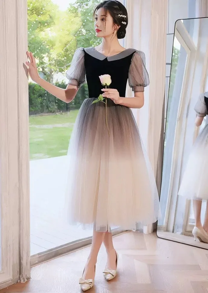 GRADIENT SWITCHING DRESS