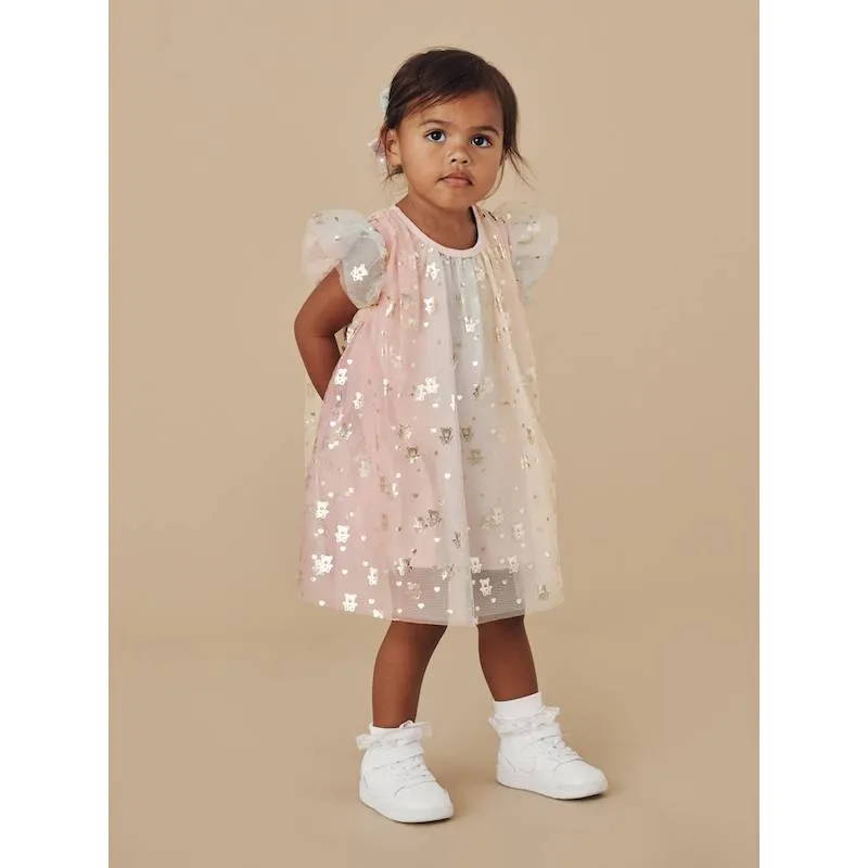 Huxbaby Angel Bear Flutter Sleeve Dress