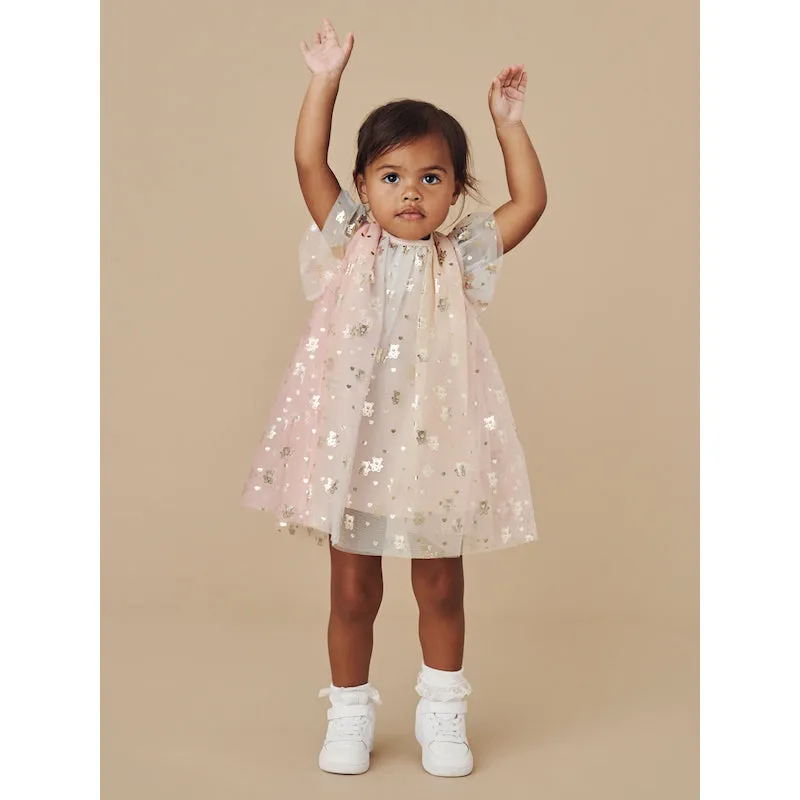 Huxbaby Angel Bear Flutter Sleeve Dress