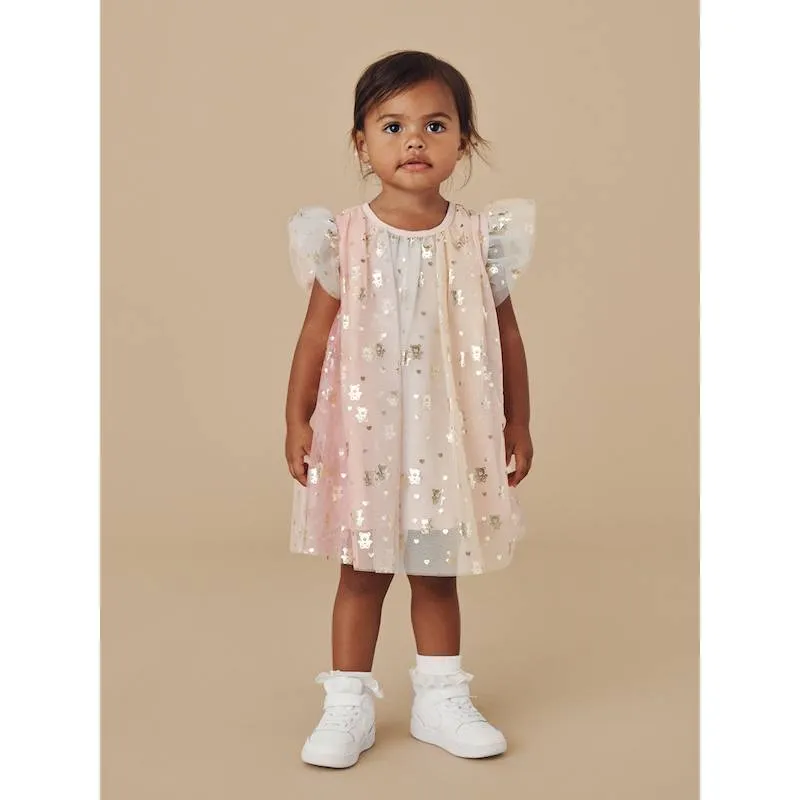 Huxbaby Angel Bear Flutter Sleeve Dress