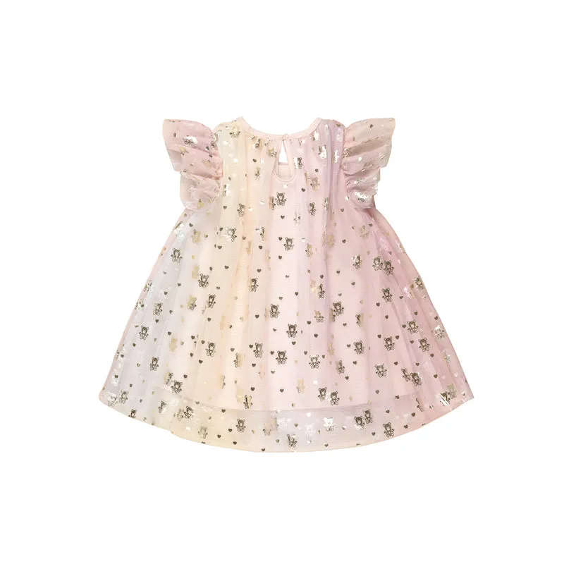 Huxbaby Angel Bear Flutter Sleeve Dress