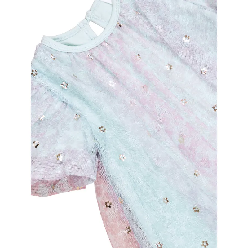 Huxbaby Rainbow Flower Tulle Party Dress