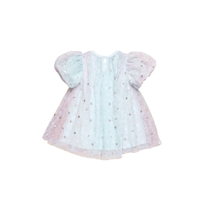 Huxbaby Rainbow Flower Tulle Party Dress