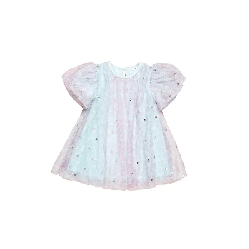 Huxbaby Rainbow Flower Tulle Party Dress