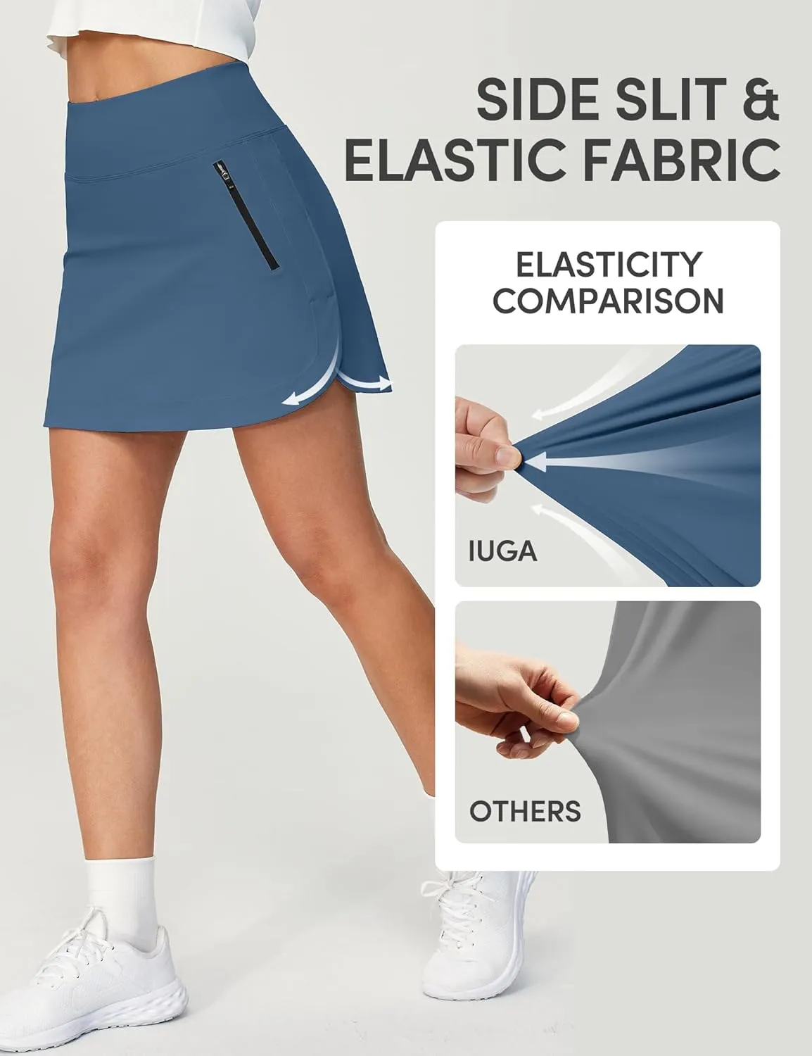IUGA High Waist Golf Skirt Tennis Skirt with 5 Pockets Skorts for Woman Athletic Skirt for Workout Casual