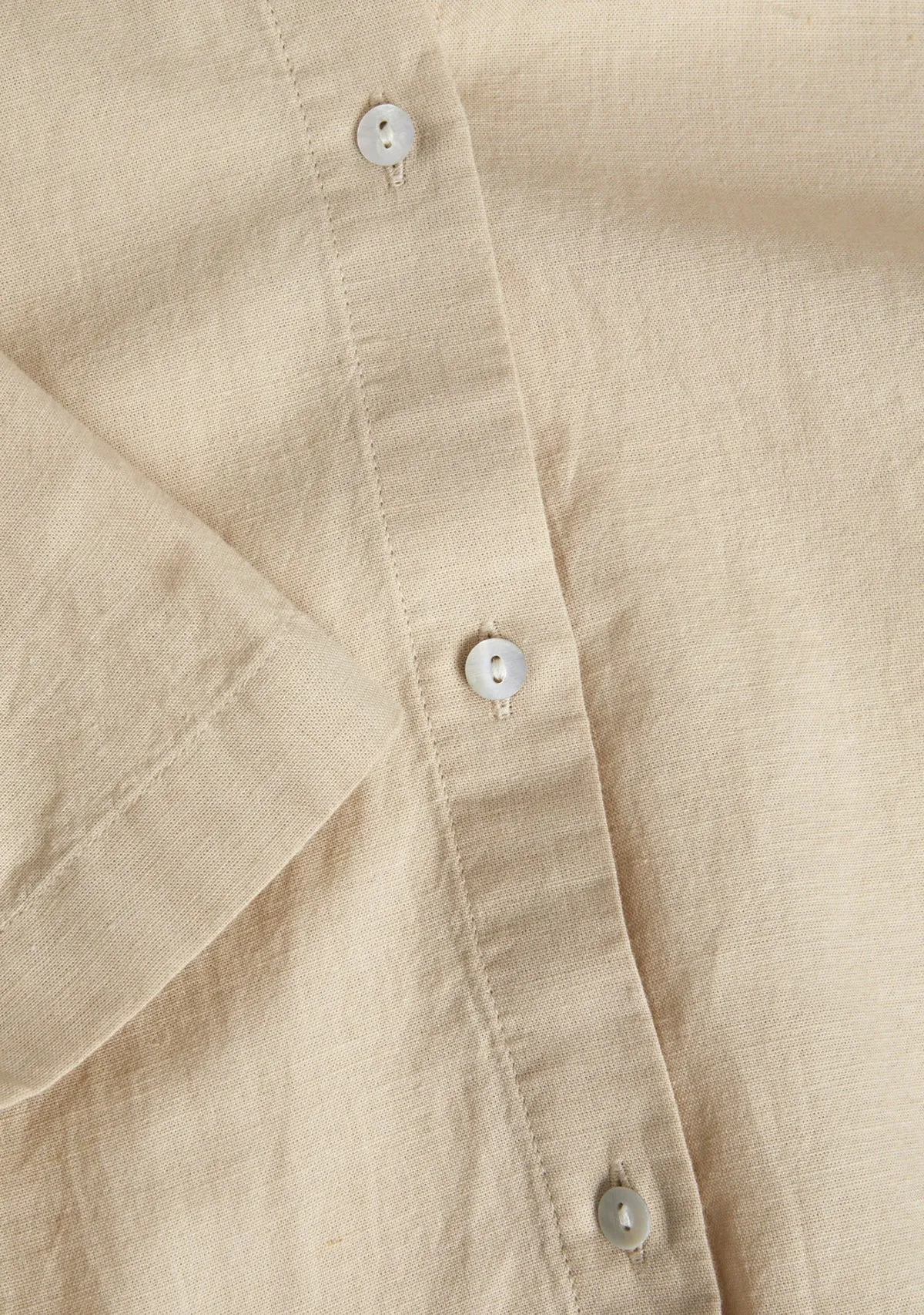 JX Lulu SS Cropped Linen Blend Shirt