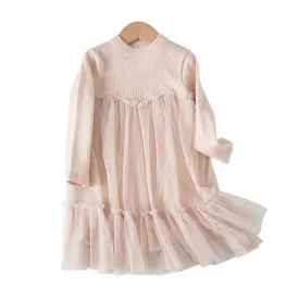 Karina - Long Sleeve Dress - Nude