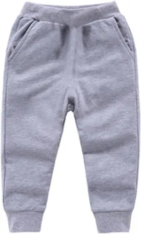 Kids Toddler Baby Boys Girls Pull on Joggers Thick Plain Baggy Sweatpants Loose Tapered Trousers Kids Fall Outfits