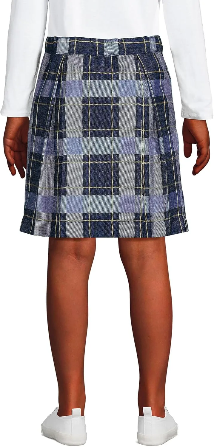 Lands' End School Uniform Girls Plaid Skort Top of Knee