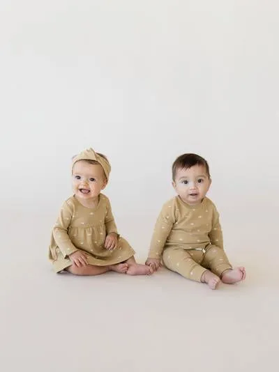 Longsleeve Baby Dress-Honey