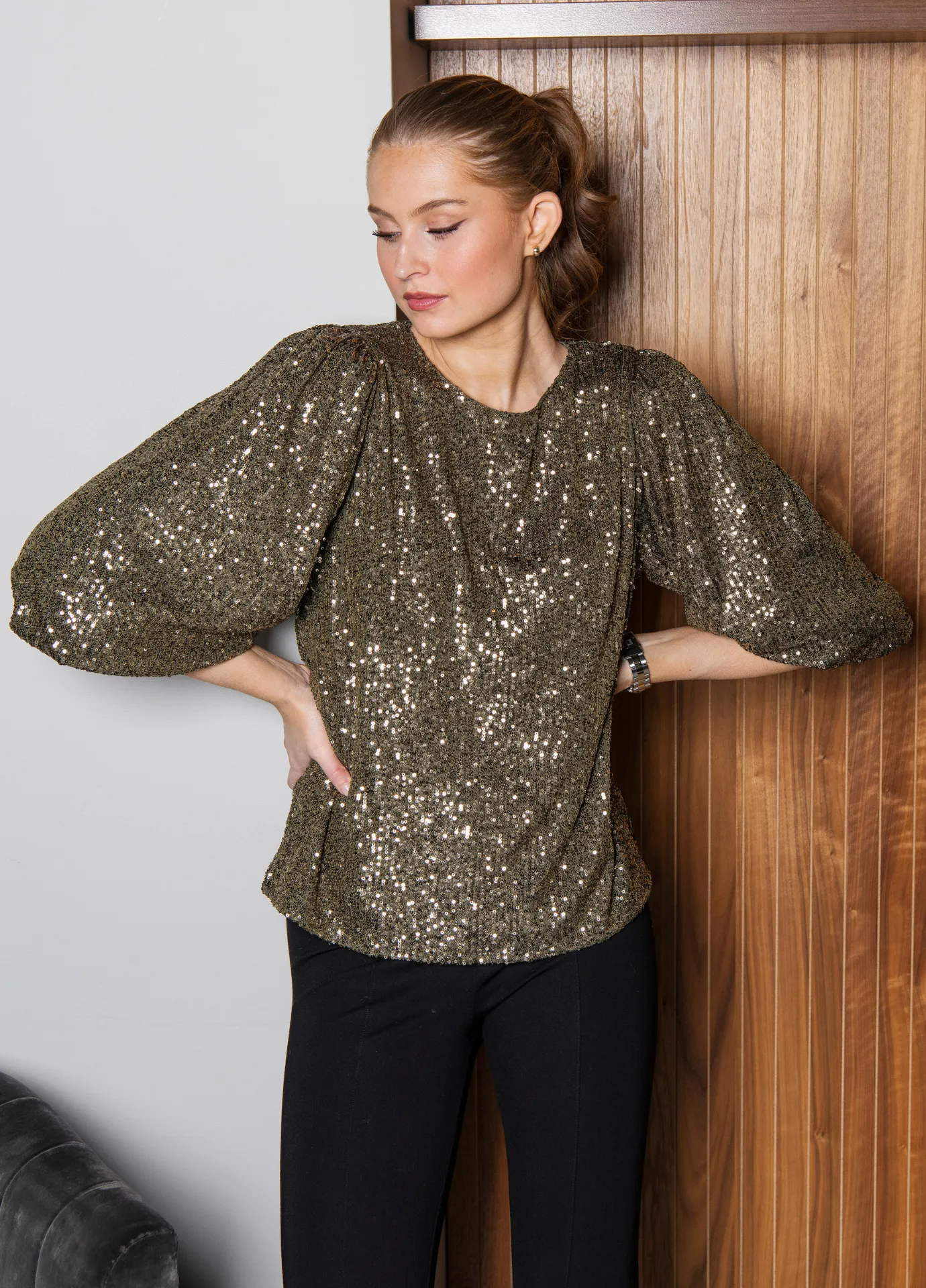 Louise Top Sage Shimmer