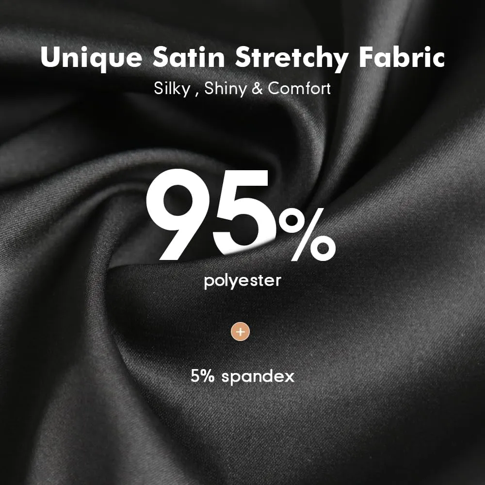 MANCYFIT Bloomers for Women Satin Pettipants for Under Dresses Culottes Slip 9" Inseam Half Slip Shorts