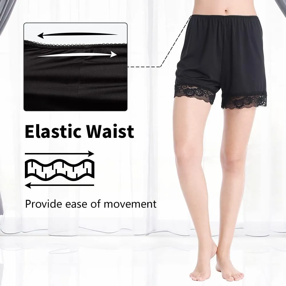 MANCYFIT Pettipants for Women Half Slip Culotte Shorts Split Skirt Lace Snip 4 Inseam