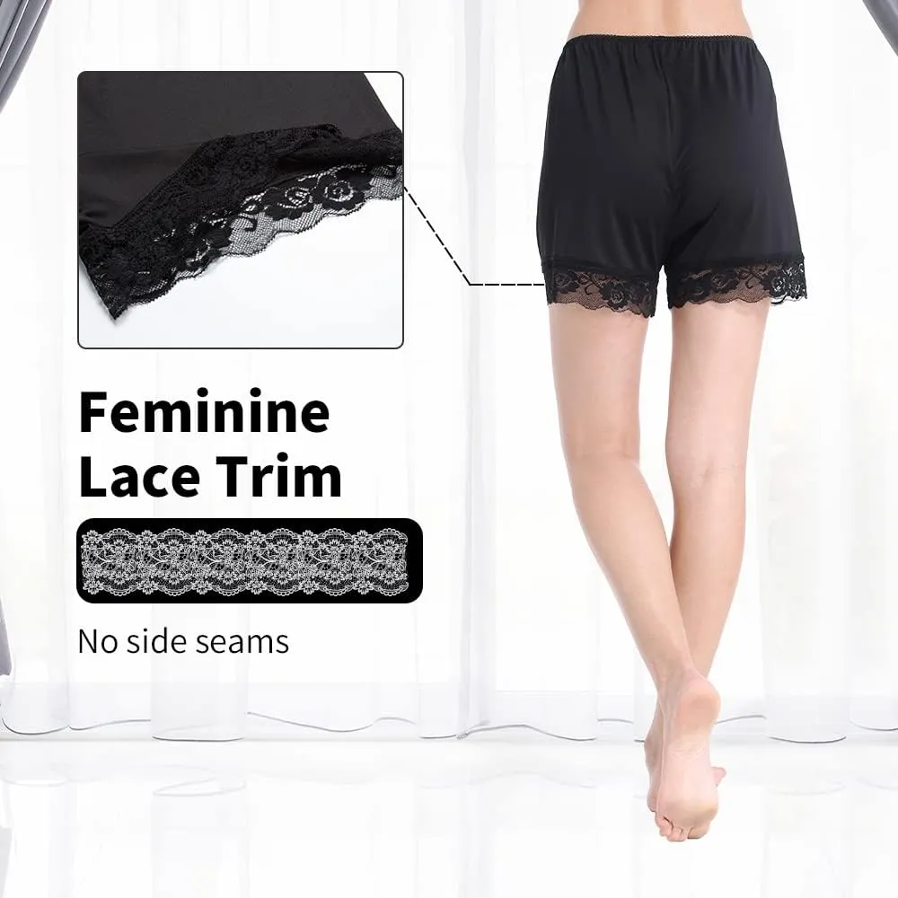 MANCYFIT Pettipants for Women Half Slip Culotte Shorts Split Skirt Lace Snip 4 Inseam