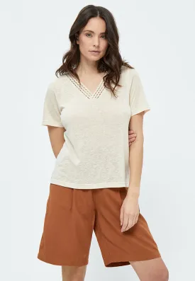 Marina Crochet T-Shirt - Sandshell