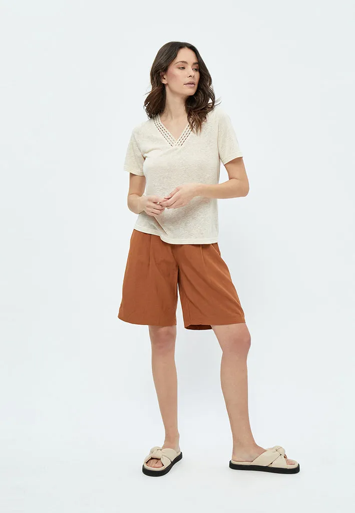 Marina Crochet T-Shirt - Sandshell
