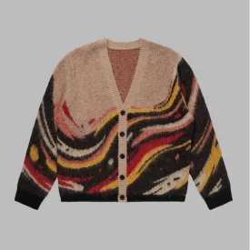 Market Paint Dept Cardigan Q4 Kint Cardigan With Pockets and Soft Hand Feel Khaki