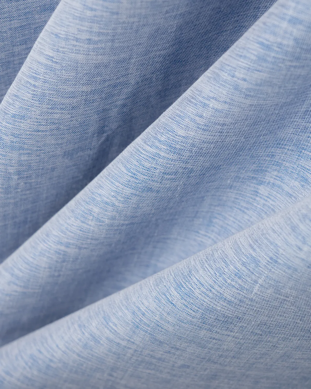 Men Short Sleeve Blue Linen Shirt