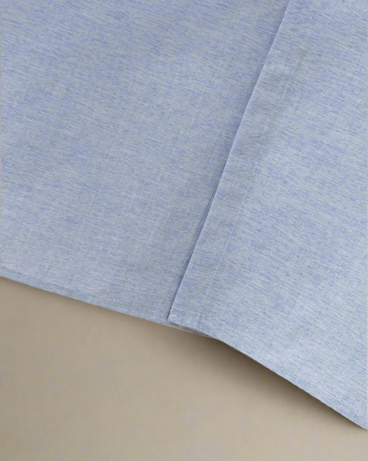 Men Short Sleeve Blue Linen Shirt