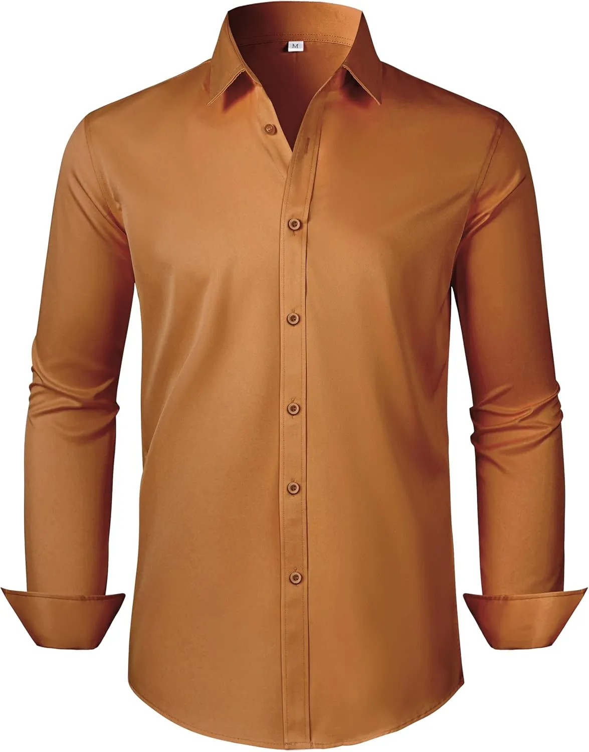 Mens Dress Shirts Long Sleeve Collared Shirt Wrinkle Resistant Formal Shirts Business Casual Button Down Shirt