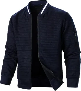 Mens Lightweight Jacket Casual Stylish Bomber Jacket Varsity Coat for Men Fall Spring Regular Fit Jackets
