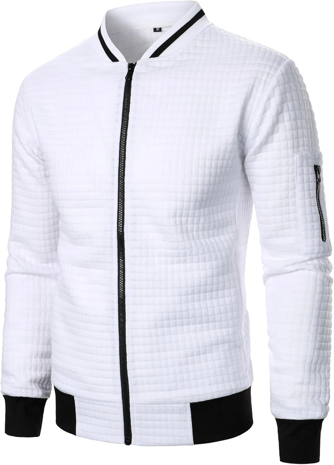 Mens Lightweight Jacket Casual Stylish Bomber Jacket Varsity Coat for Men Fall Spring Regular Fit Jackets