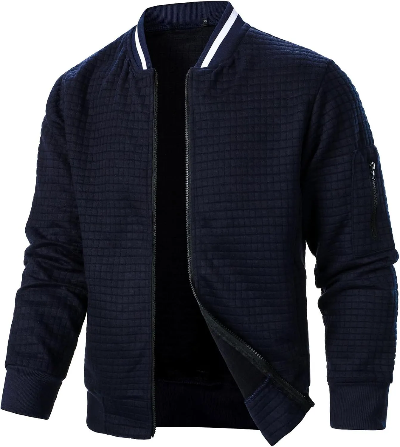 Mens Lightweight Jacket Casual Stylish Bomber Jacket Varsity Coat for Men Fall Spring Regular Fit Jackets