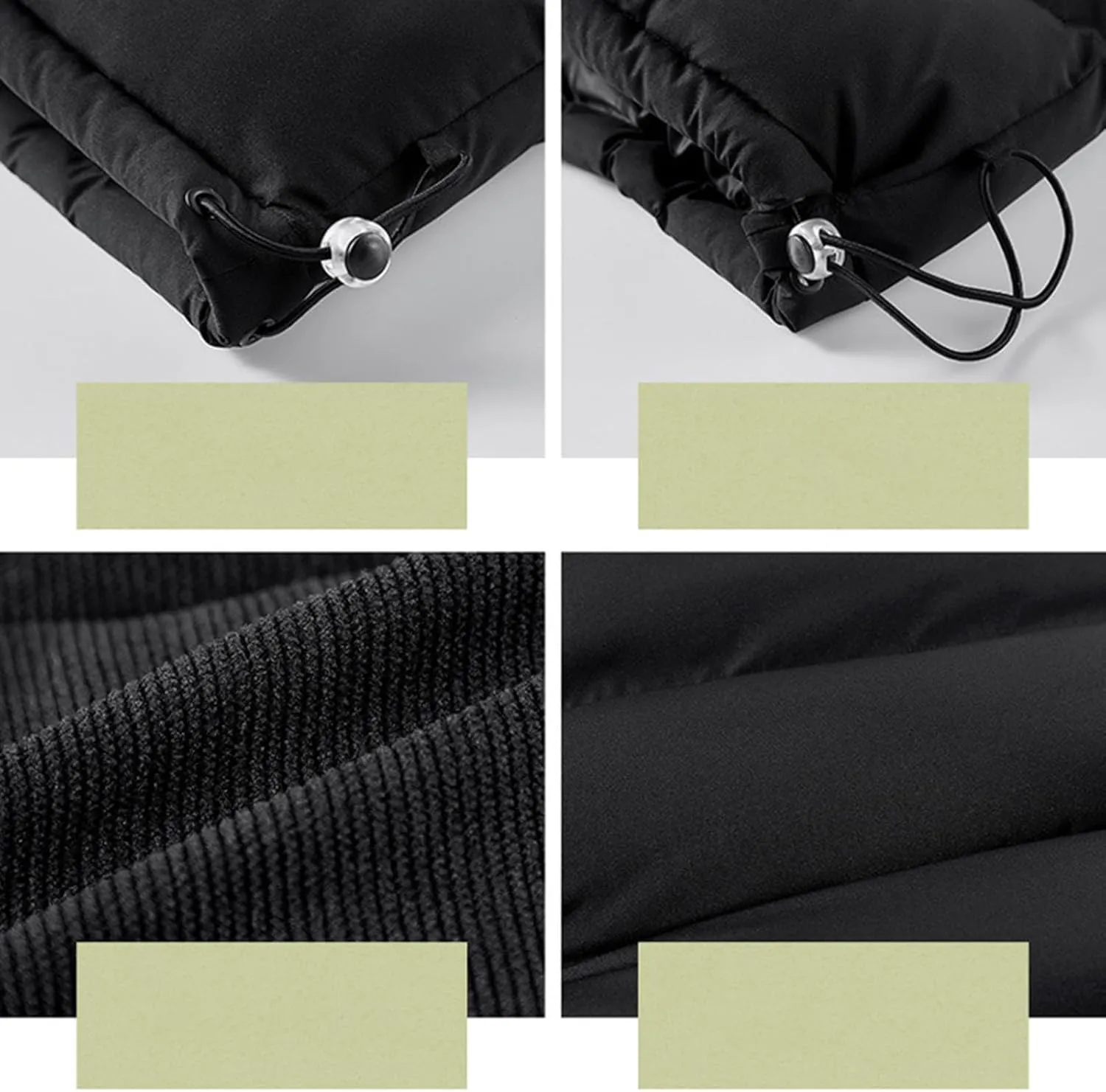 Men's Winter Outdoor Casual Quilted Padded Vest Fashion Color Block Full Zipper Stand Collar Sleeveless Jackets