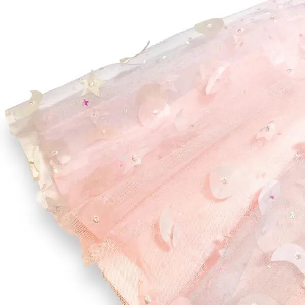 Moon & Star Embellished Mesh Dress - Pink