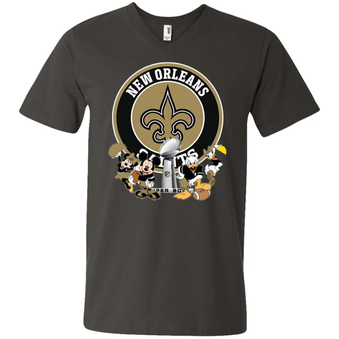 Nfl – New Orleans Saints Super Bowl 2019 Mickey Mouse Minnie Mouse Donald Duck Daisy Duck Football Men V-Neck T-Shirt