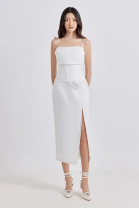 Nikin Slit Zipper Poly Organza Midi Skirt