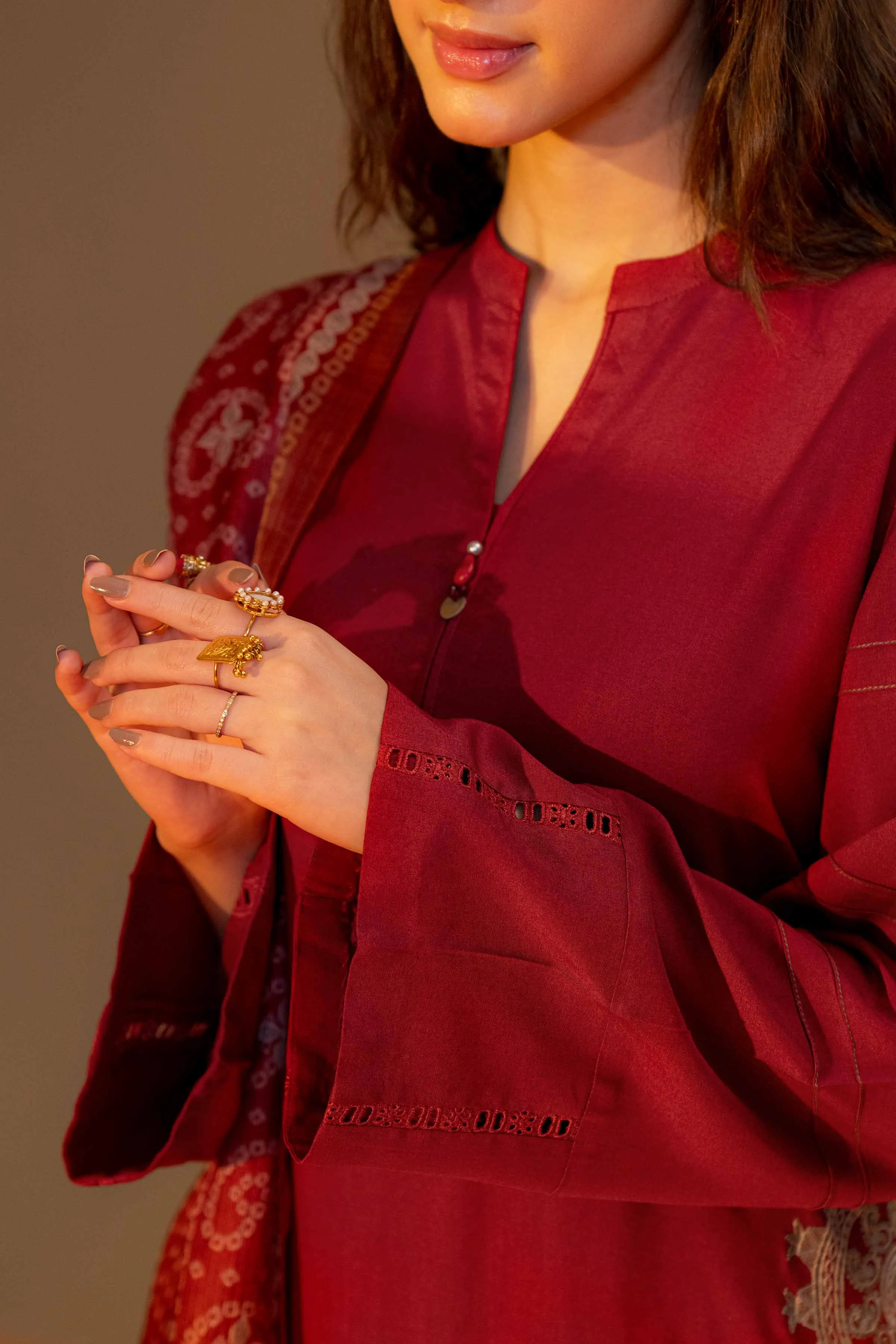 Nishat Linen Silk Collection – 3 Piece - Embroidered Suit - 42306461