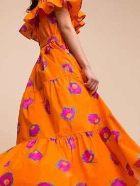 Off The Shoulder Ruffled Holiday High Waist Long Dress