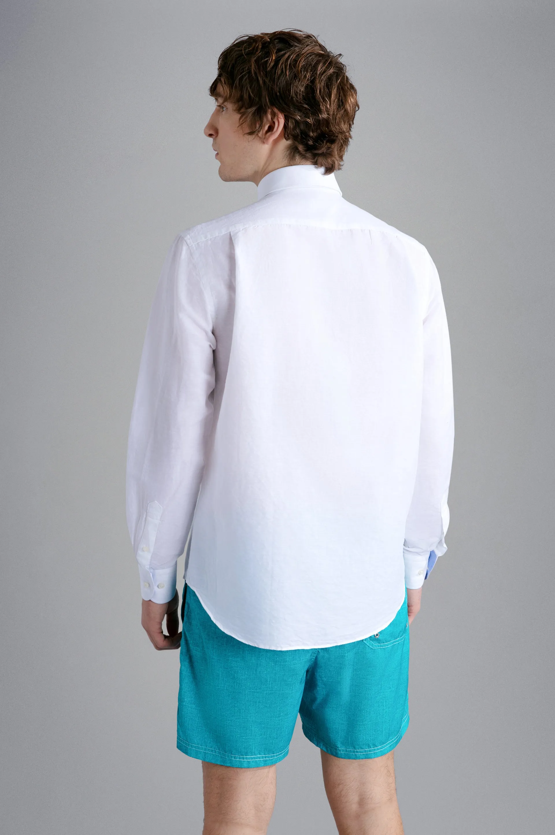 Paul & Shark Linen and Cotton Shirt | White