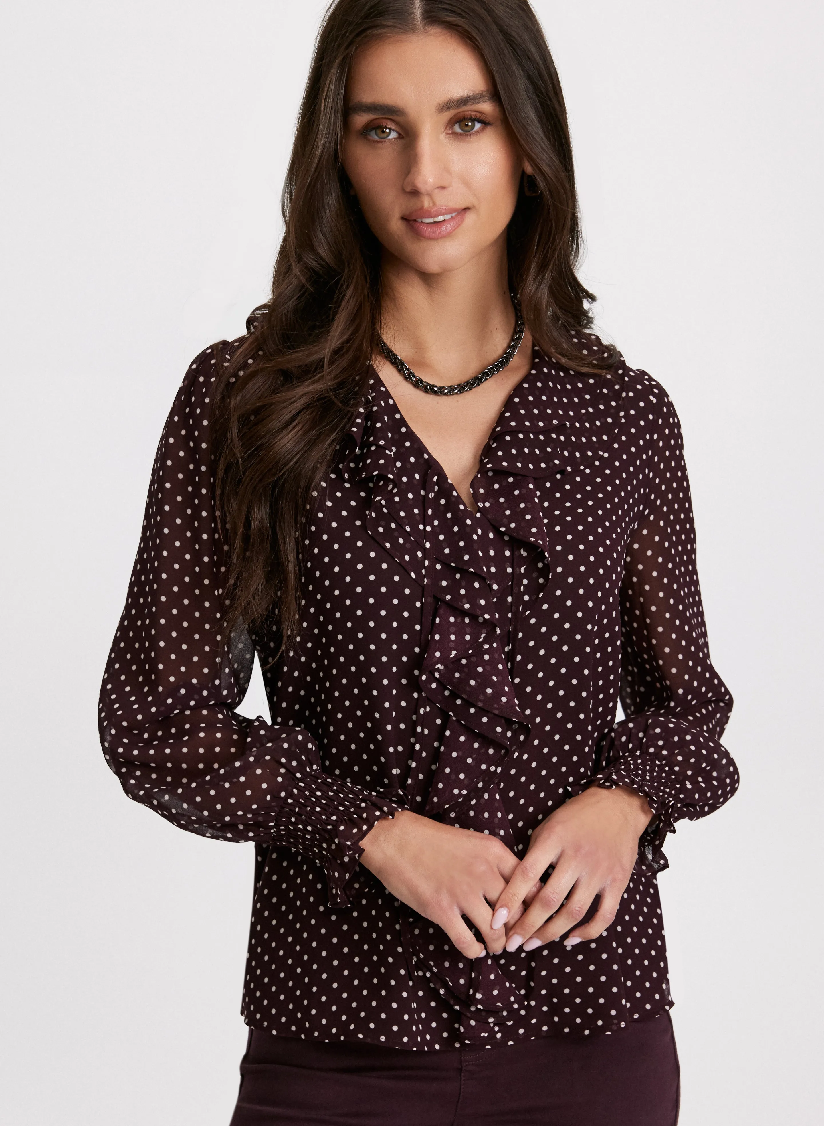 Polka Dot Ruffled Blouse