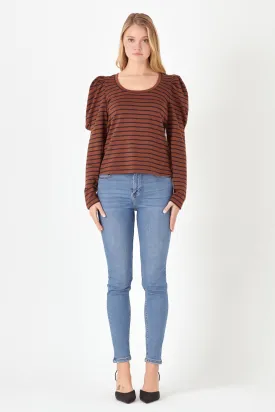 Puff Sleeve Knit Top