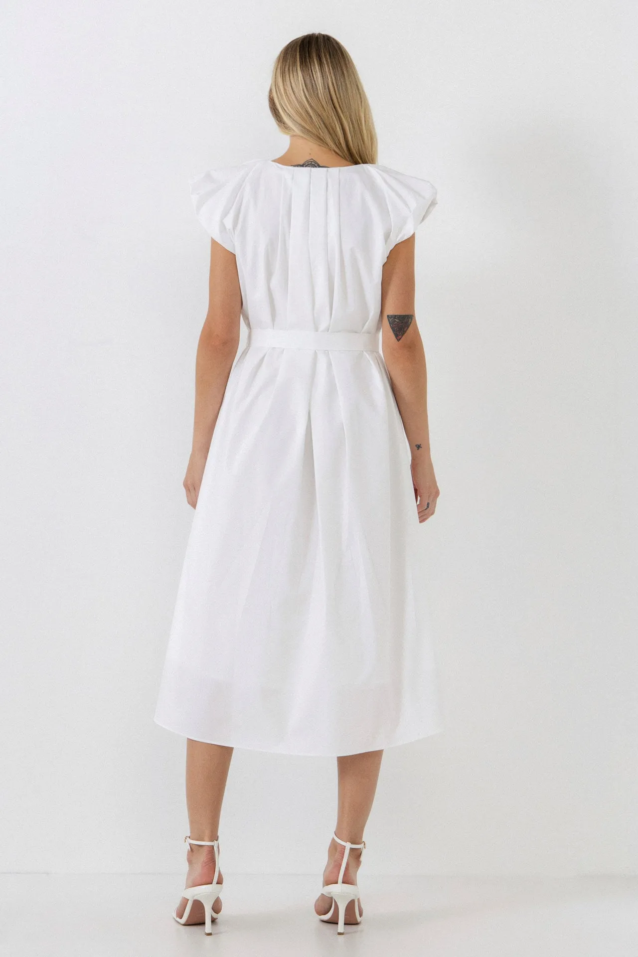 Puffy Sleeve Midi Dress