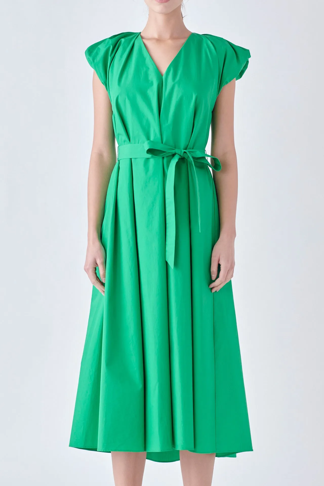 Puffy Sleeve Midi Dress