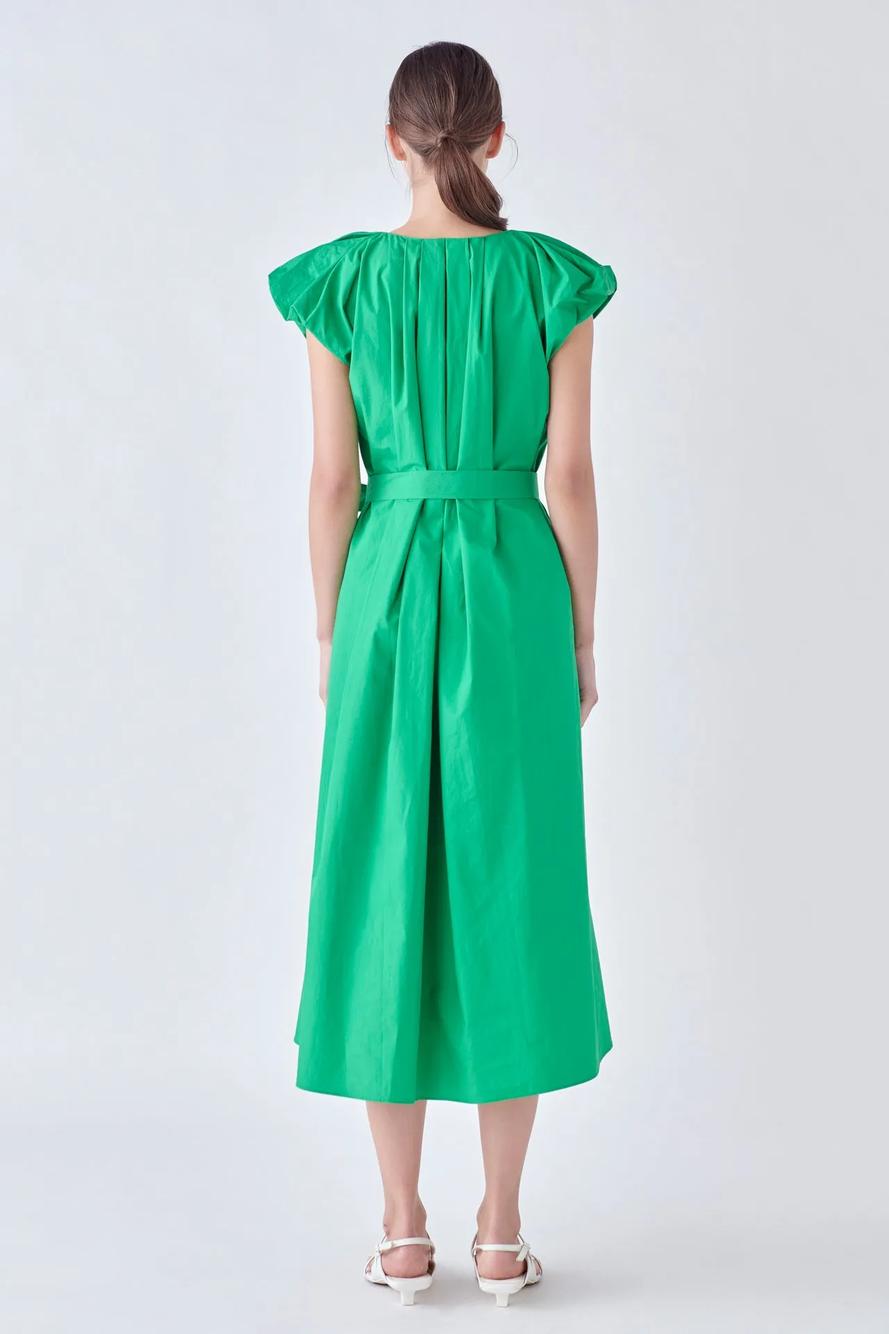 Puffy Sleeve Midi Dress