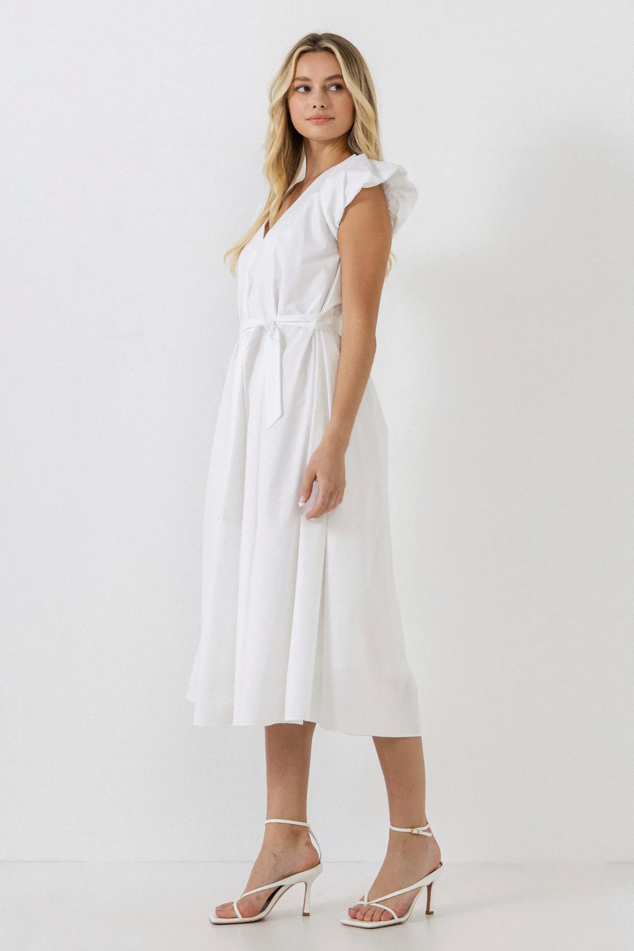 Puffy Sleeve Midi Dress