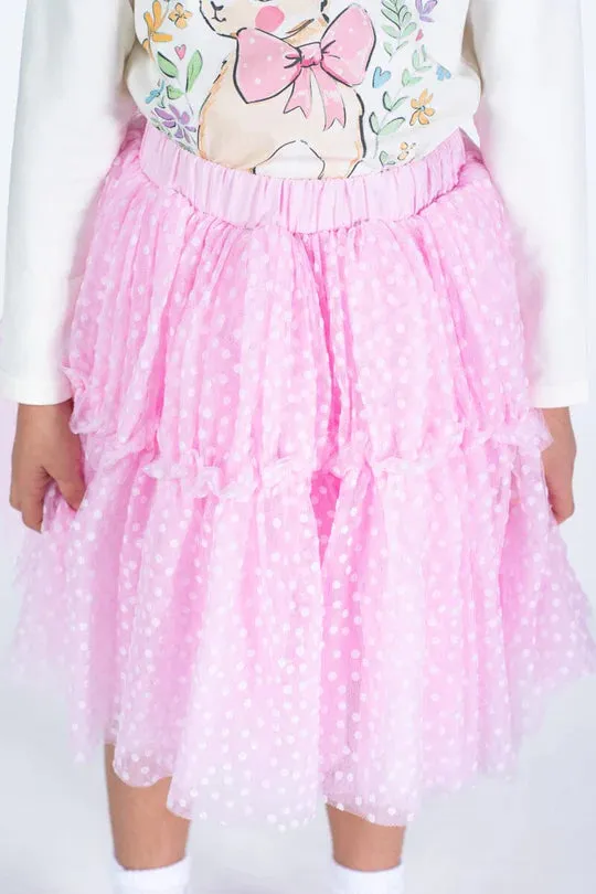 Rock Your Baby - Pink Polka Dot Tulle Skirt