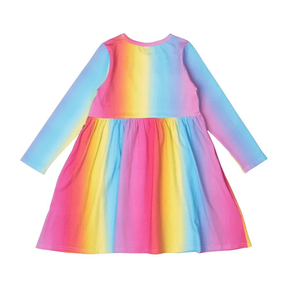 ROCK YOUR KID RAINBOW LONG SLEEVE DRESS