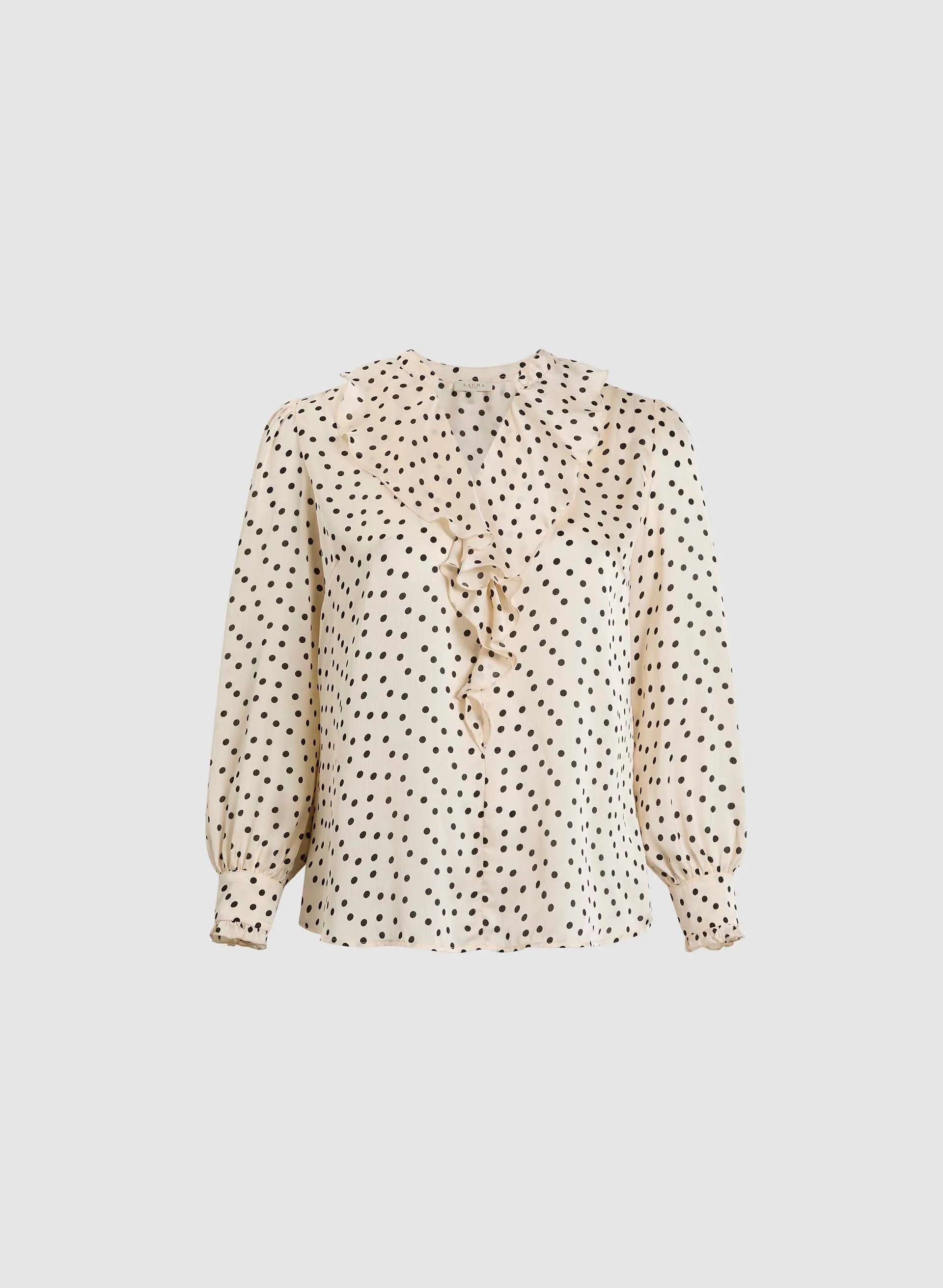 Ruffle Detail Polka Dot Top