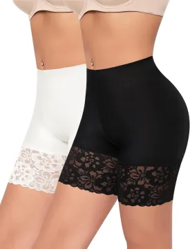 Slip Shorts for Under Dresses Women Anti Chafing Underwear Seamless Boyshorts Panties Lace Under Shorts