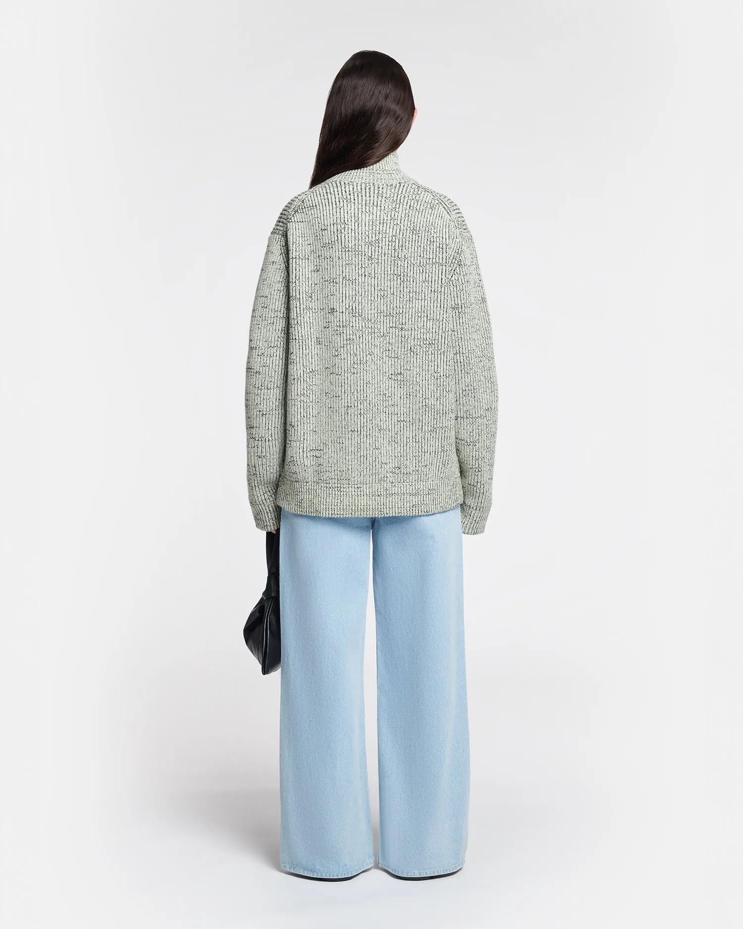 Sonni - Cashmere-Blend Mouline Cardigan - Black/ Moon