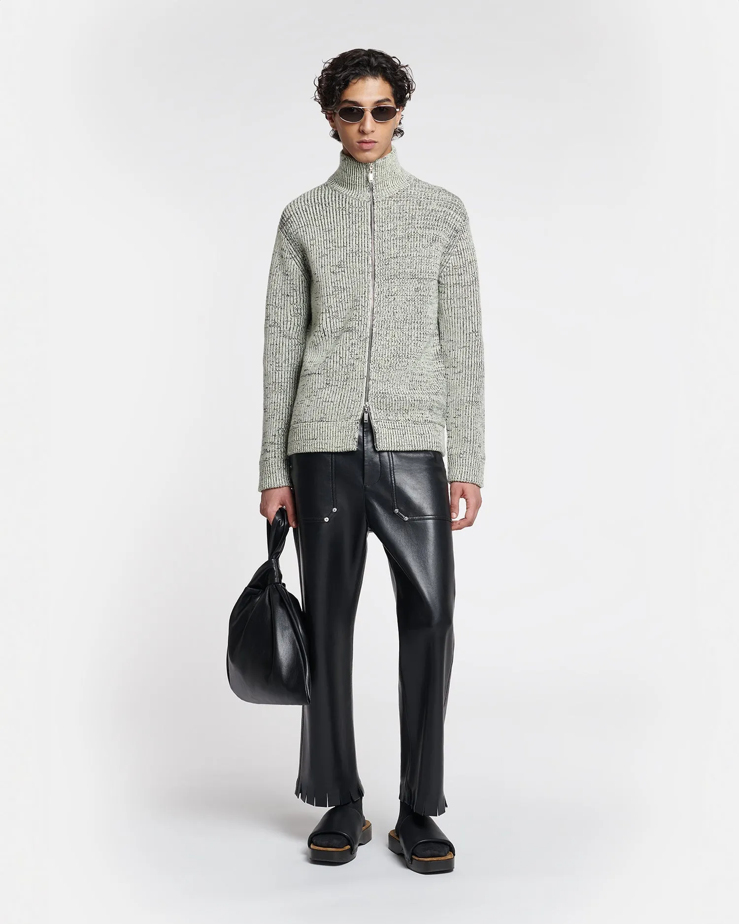 Sonni - Cashmere-Blend Mouline Cardigan - Black/ Moon