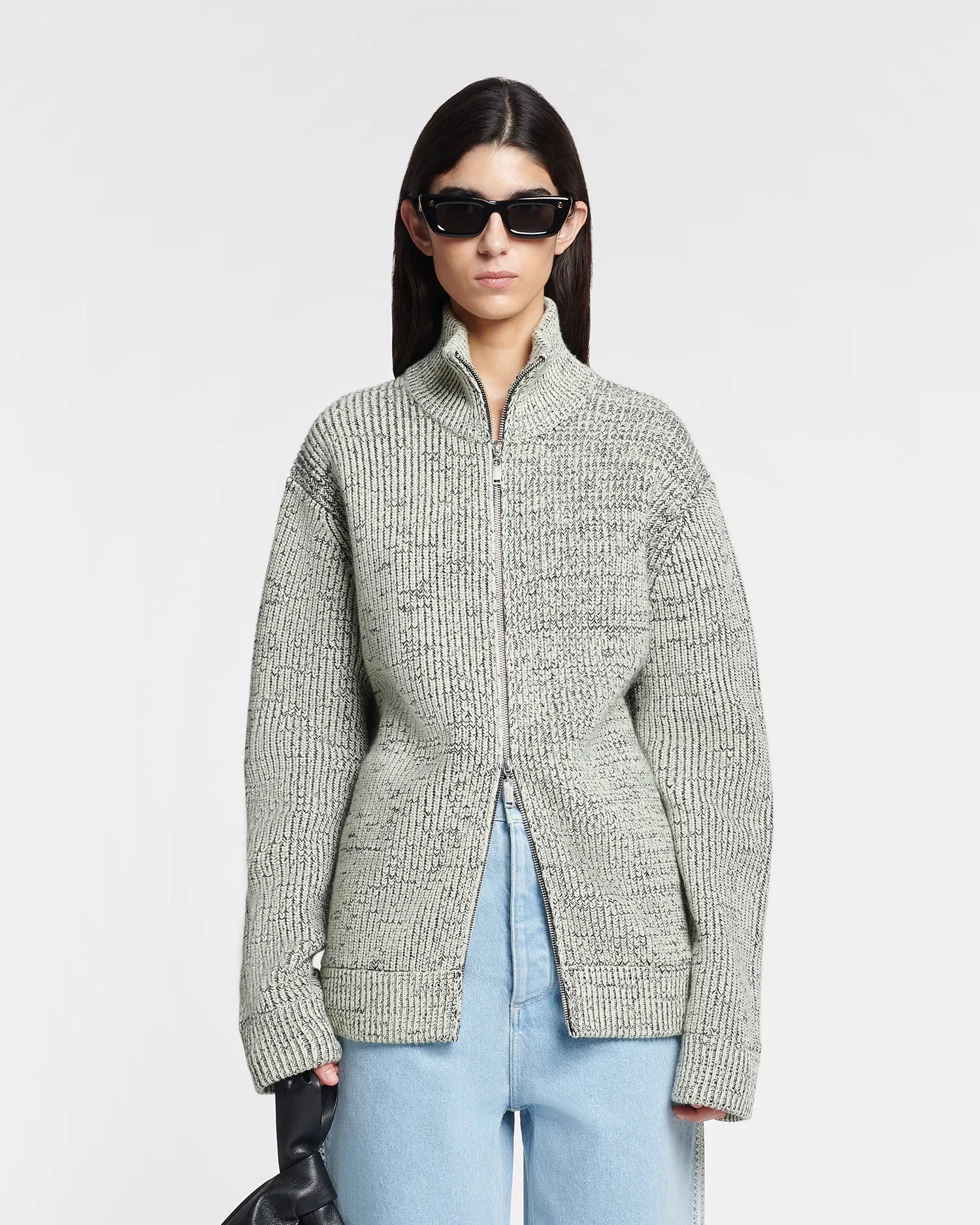 Sonni - Cashmere-Blend Mouline Cardigan - Black/ Moon